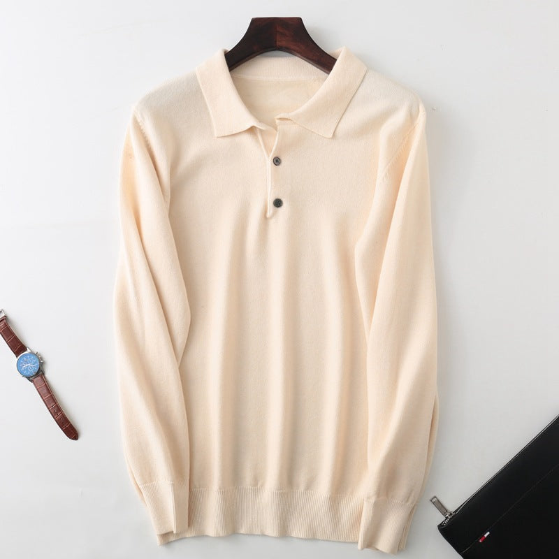 Men's Clothing Polo Collar Pullover Bottoming Shirt