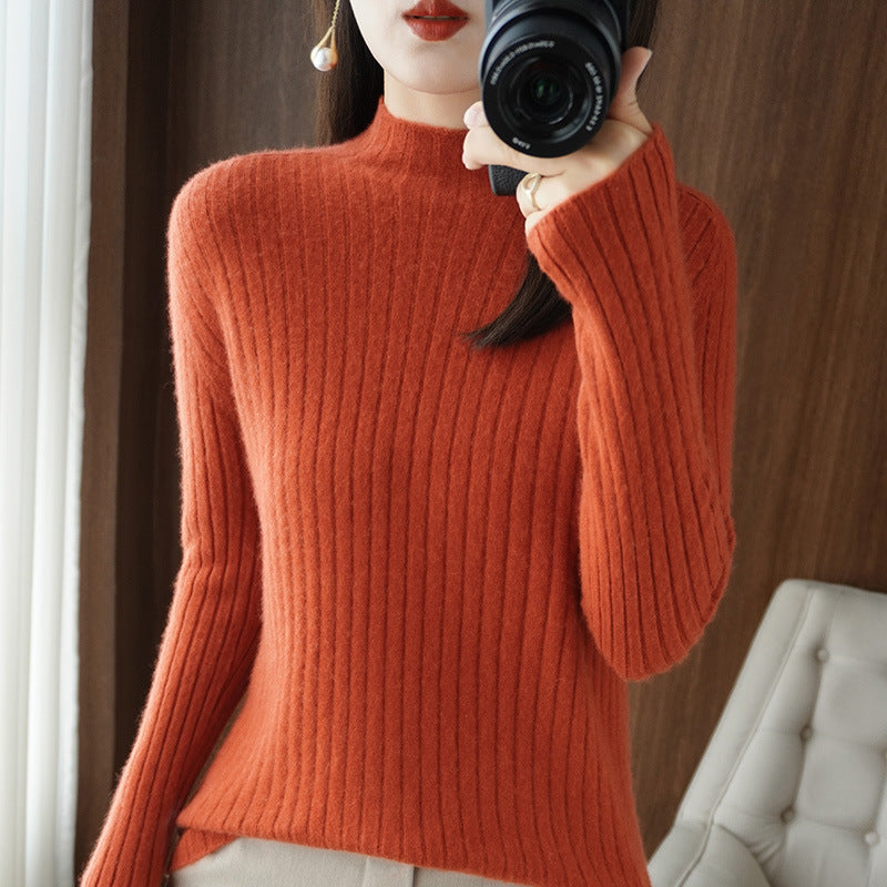 Simple Autumn And Winter Half-high Collar Bottoming Shirt Women's Sweater