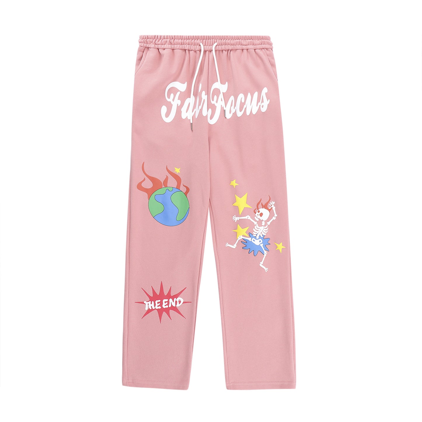 Foam Printed Straight Casual Trousers