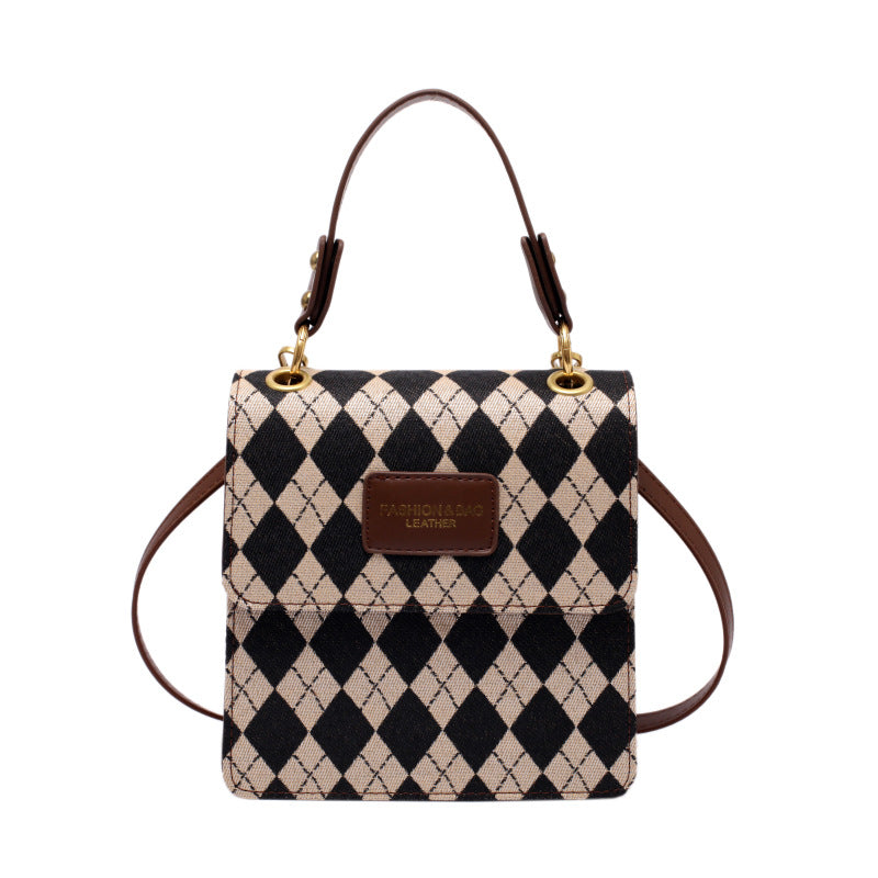 Fashion Plaid Messenger Bag Handheld One Shoulder Small Square Bag