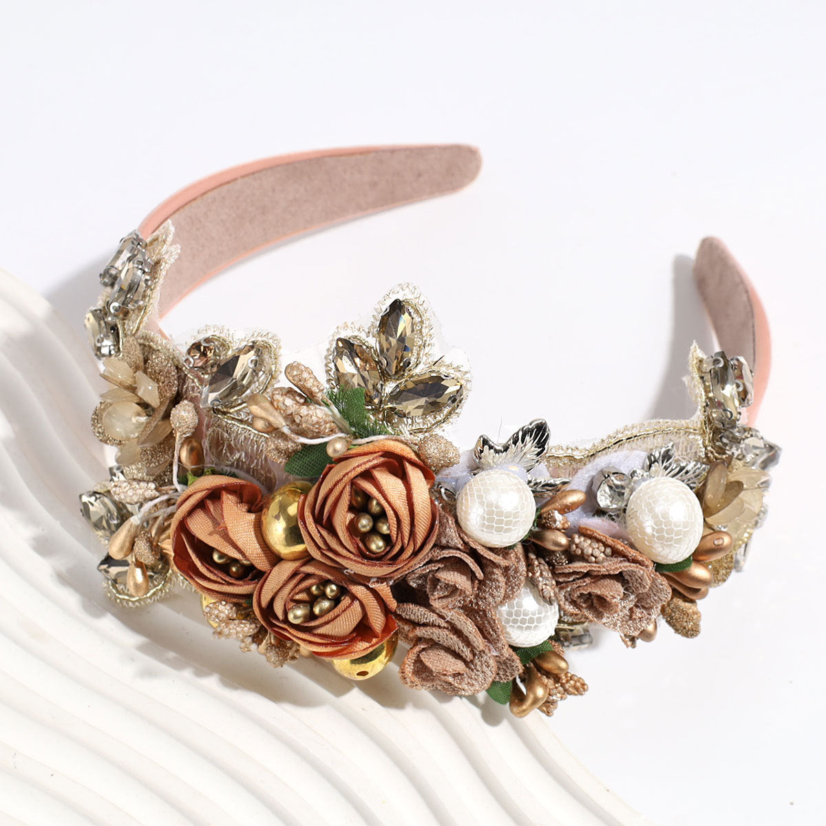 European And American Style Baroque Heavy Industry Rhinestone Pearl Headband
