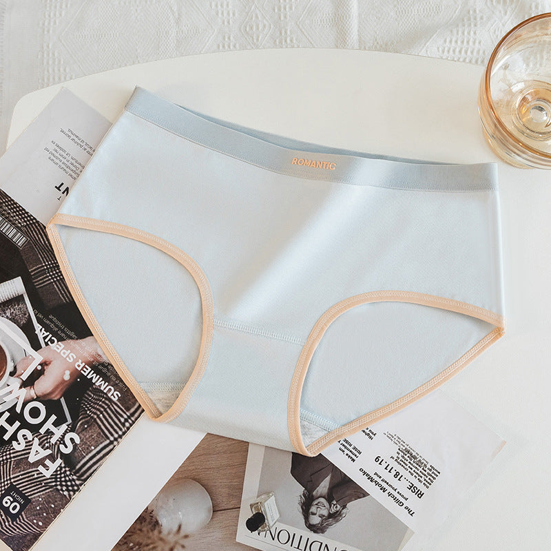 Antibacterial Mid-waist Pure Cotton Simple Women's Briefs