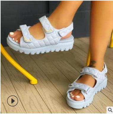 Damemetal lille duft-sandaler med velcro
