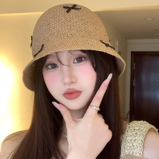 Seaside Vacation Straw Hat Women's Summer Bow Straw