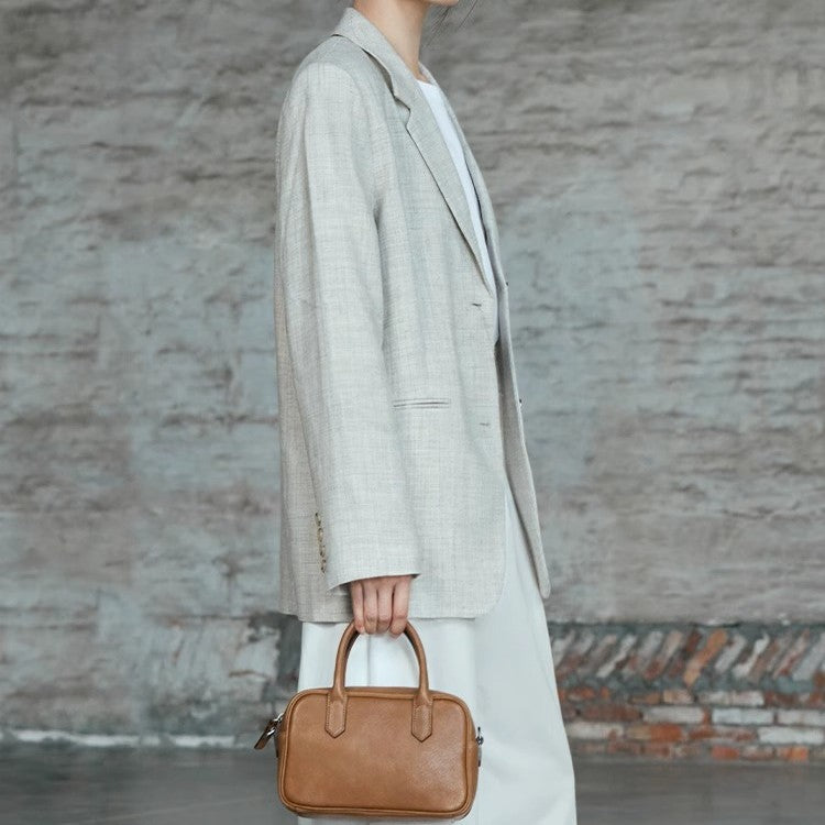 Commuter Single Shoulder Crossbody Leather Handbag For Women