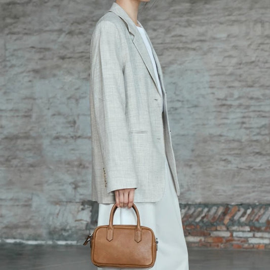 Commuter Single Shoulder Crossbody Leather Handbag For Women
