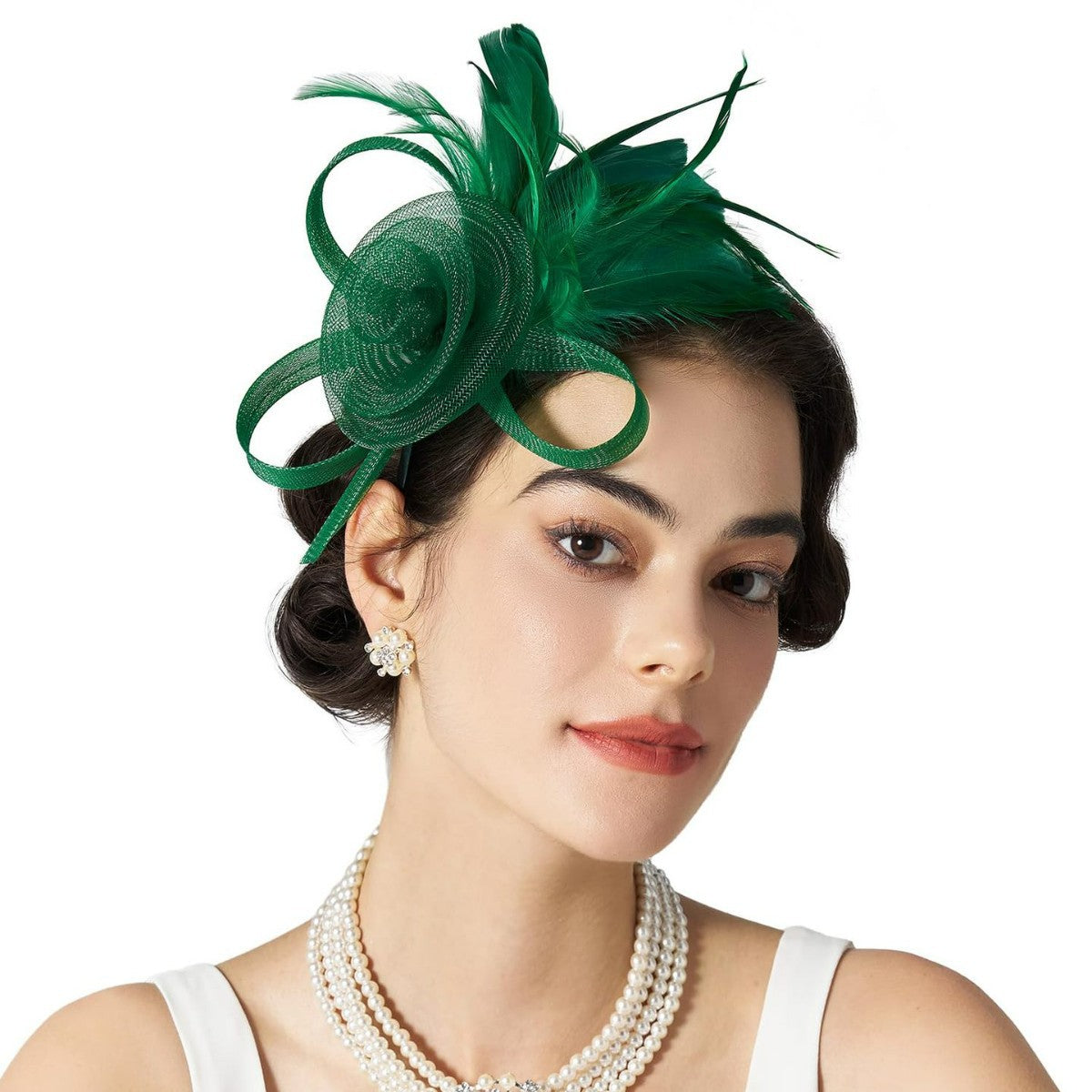 Mesh Feather Headwear Elegant Retro Versatile Headband