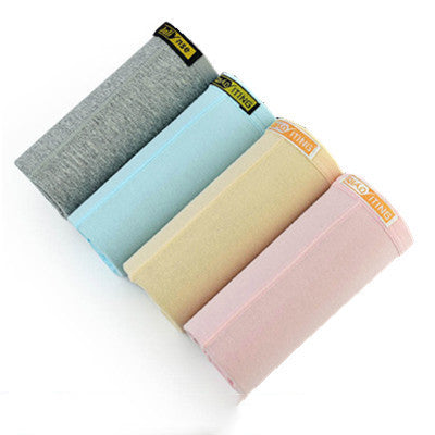 Women's Cotton Solid Color Mid-waist Boxer Briefs