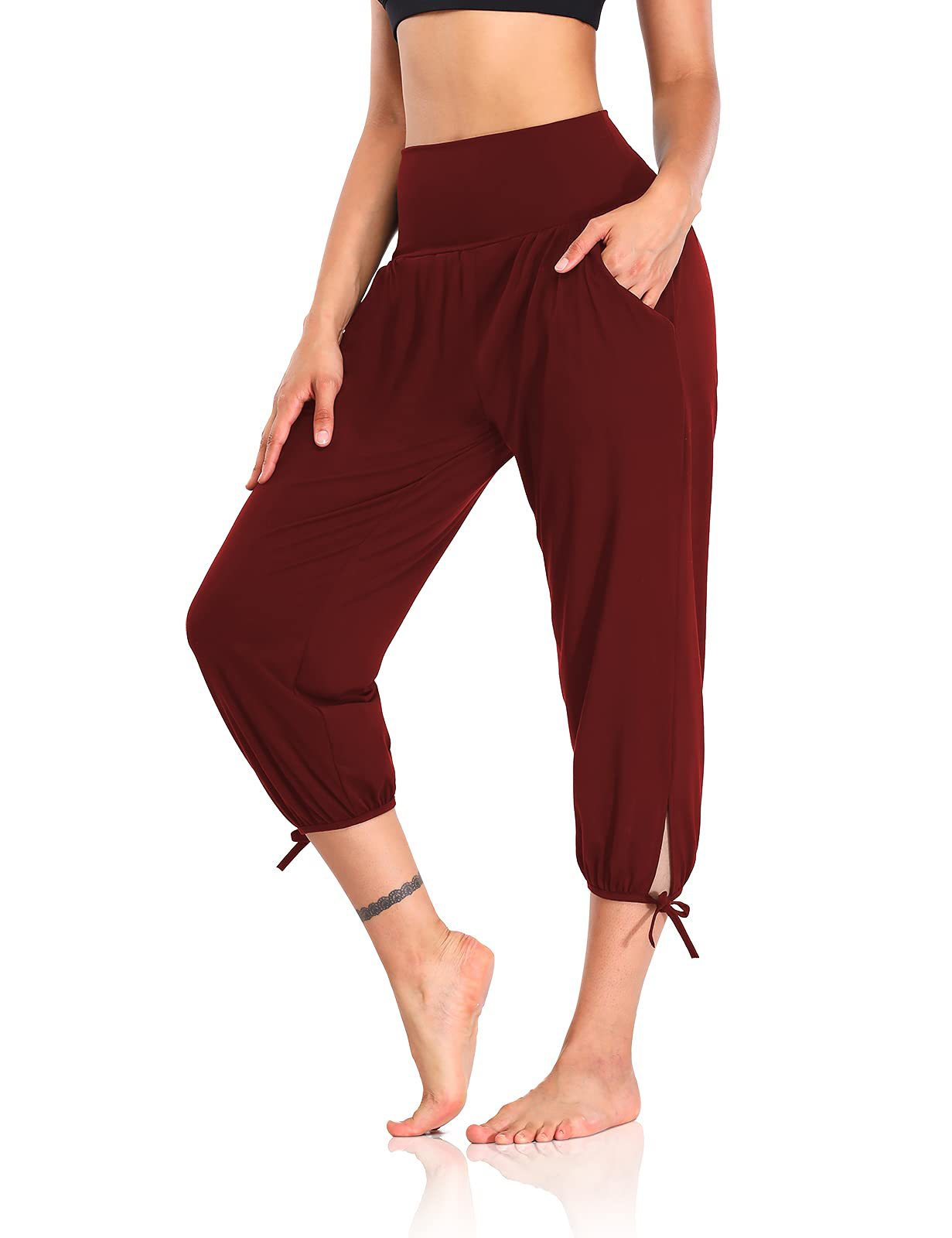 Loose Comfort And Casual Cropped Knitted Jogger Pants