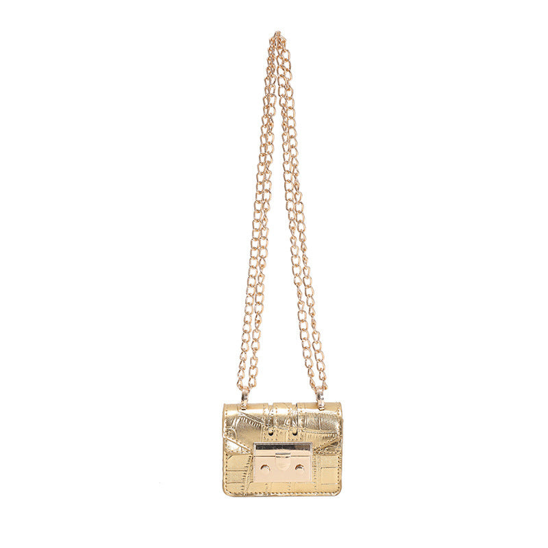 New Trendy Patent Leather Fashion Chain Messenger Bag
