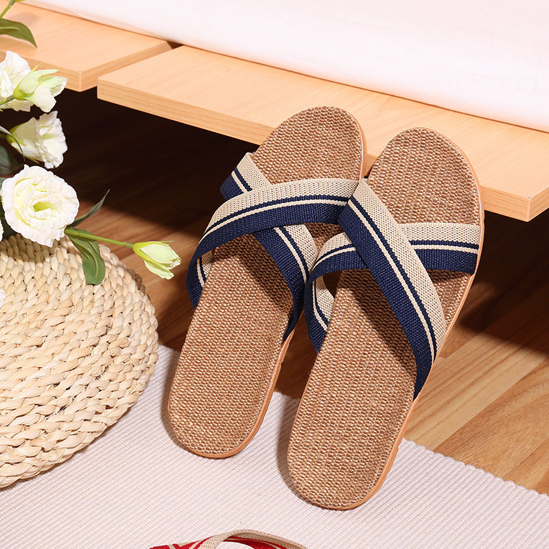 Lovers Shoes Thick Bottom Home Linen Non-slip Slippers