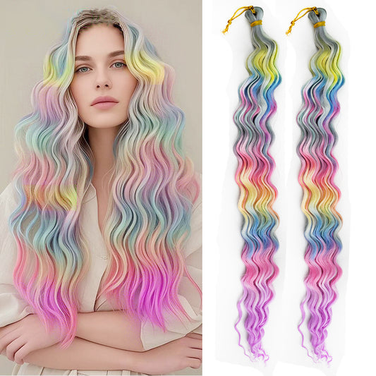 Crochet Dreadlocks Wig Gradient Long Curly Hair