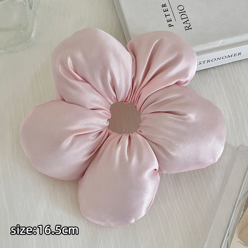 Sponge Flower Pillow Satin Large Intestine Headband