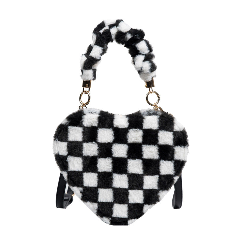 Crossbody Plys Enkel Skuldertaske Hjerteformet Armhulstaske