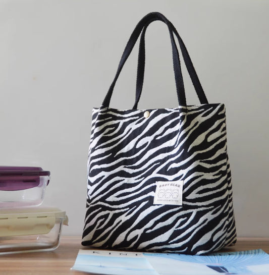 Large Capacity Minimalist Printed Canvas Tote Bag