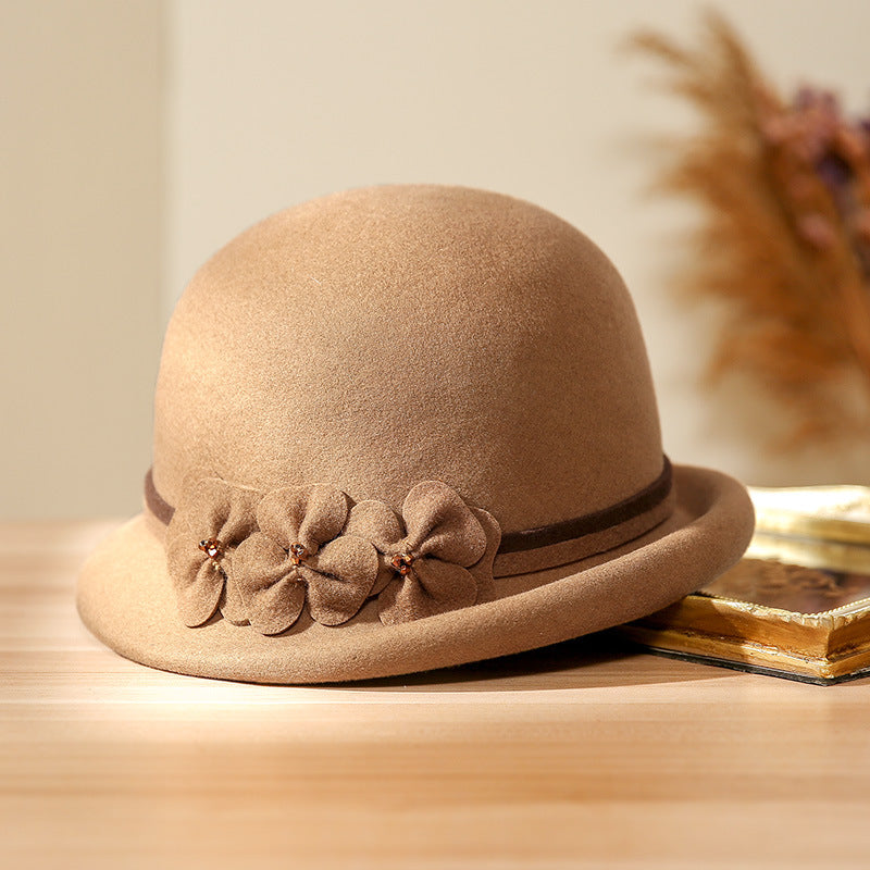 Women's All-match Woolen Elegant Flowers Beret