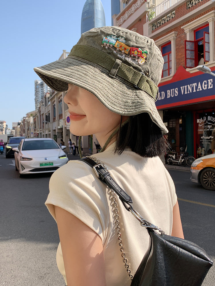 Washed Old Bucket Hat Women's Summer Sunshade
