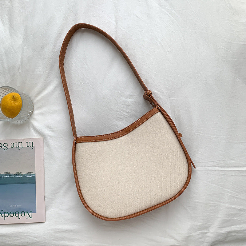 Canvas Versatile Bucket Underarm Shoulder Bag