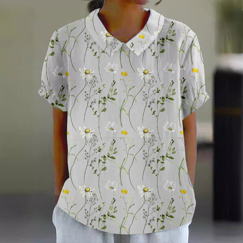Women's Short Sleeve Printed Pullover