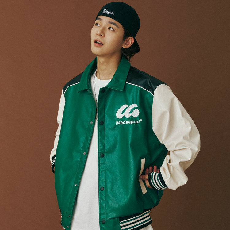 Men's Street Fashion Loose Color Matching Couple Baseball Uniform
