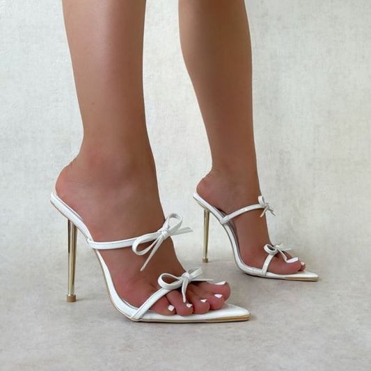 New Cross-border Pointed Bow Fashion Temperament 42 Large Size High Heels
