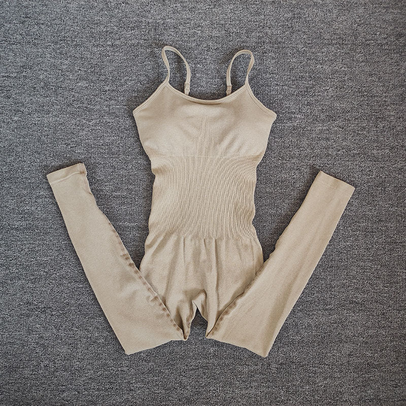 Sommer Ny Store Størrelser Bikini Sports Sling Vest Nude Feel Voldsom Sved Kropsformende S Yogashorts Jumpsuit