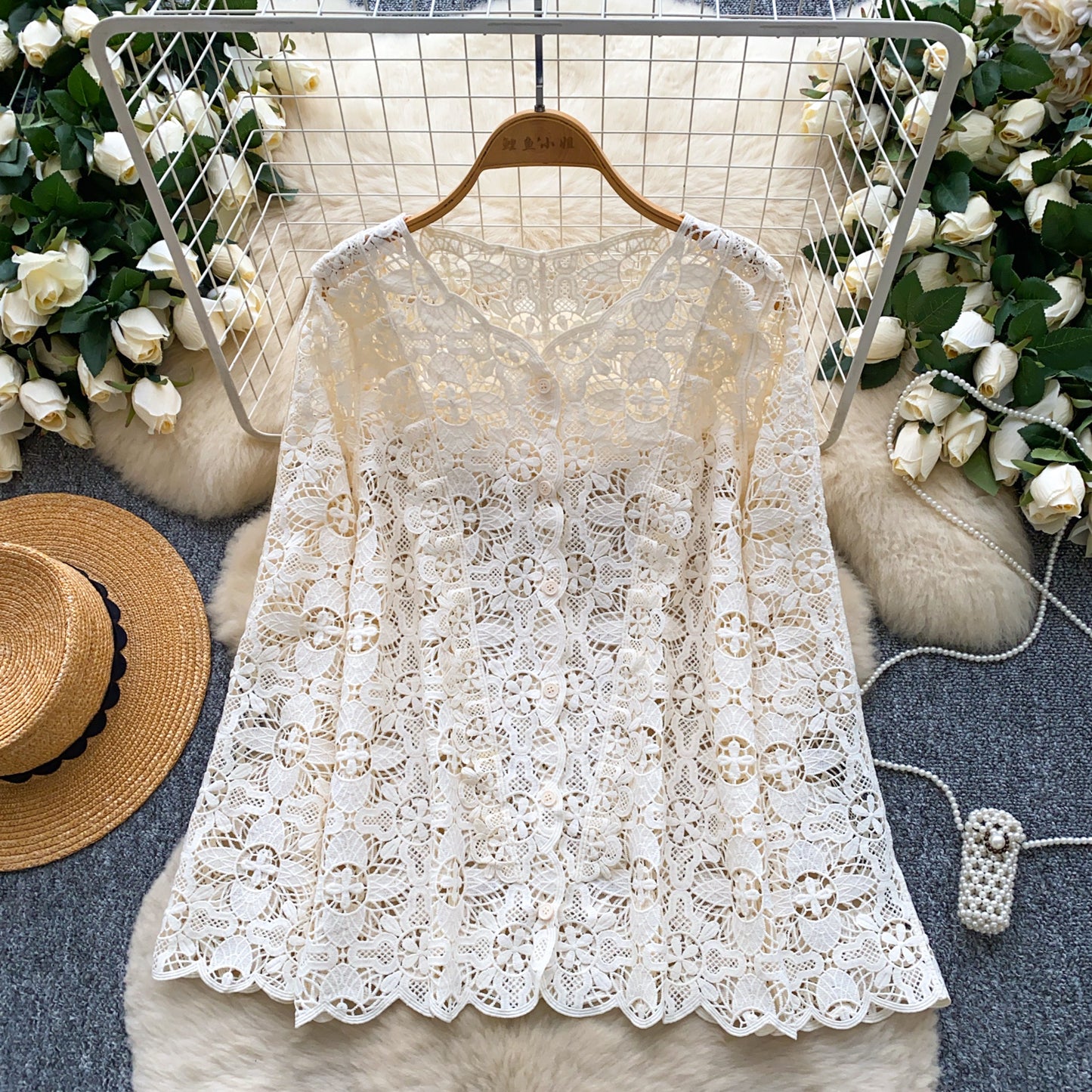 Women's Hollow Out Crochet Lace Top