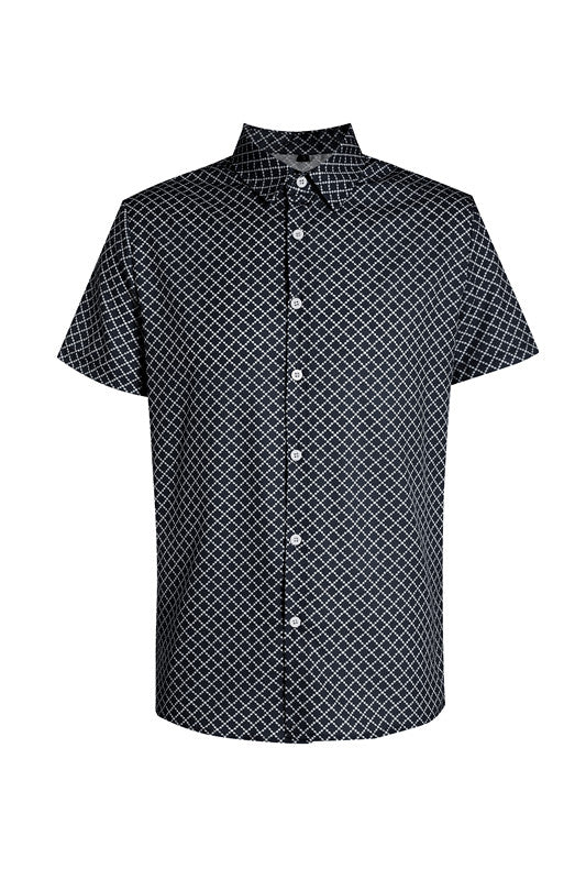 Classic And Fashionable Diamond-shaped Small Checkered Shirt For Men
