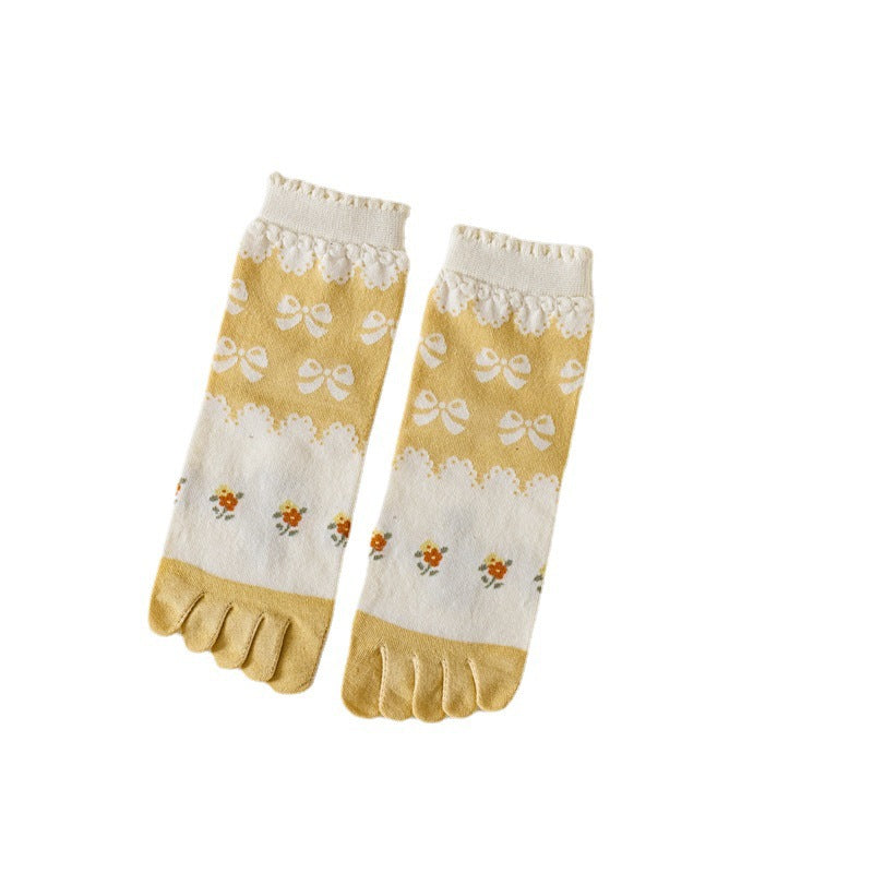 Dot Floret Japanese Finger Socks