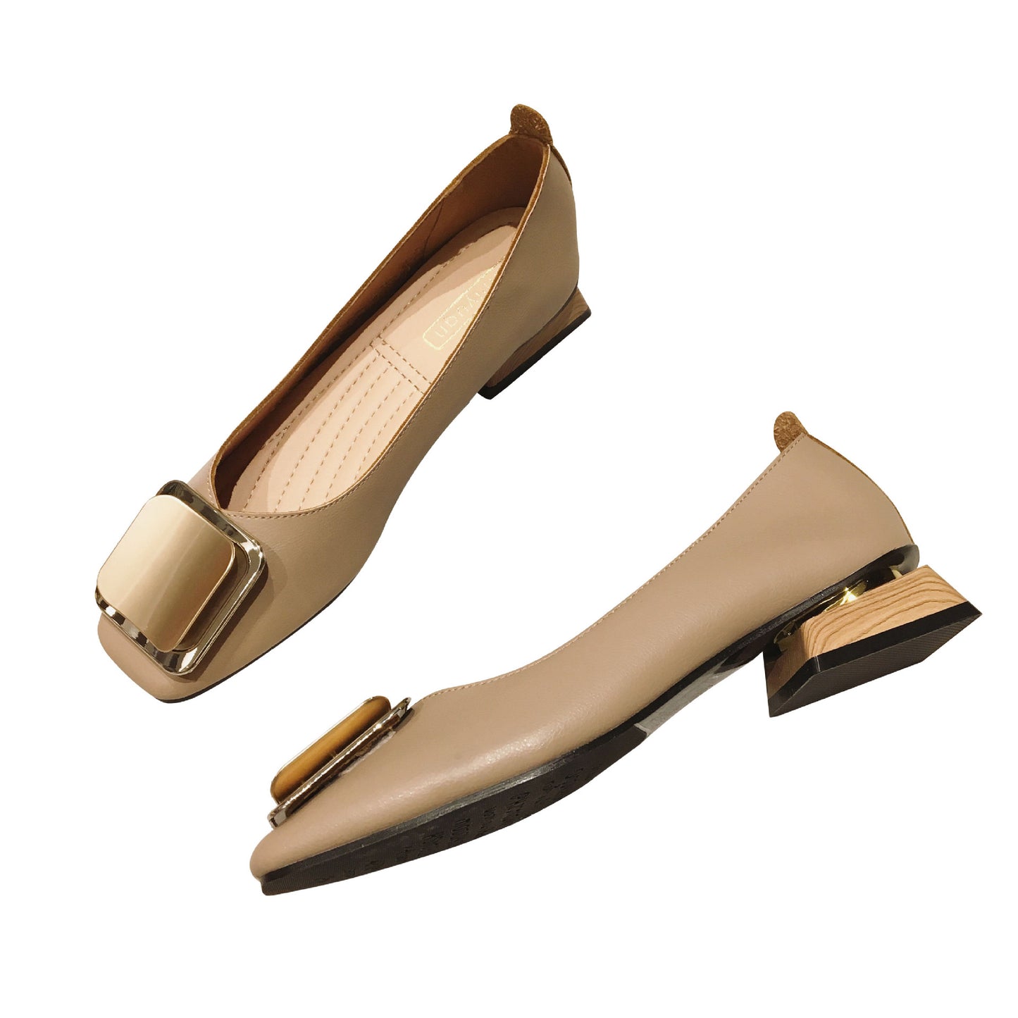 Women's Chunky Heel Shoes New Low Heel Shallow Mouth Square Toe