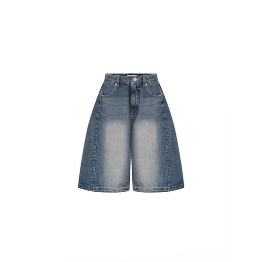 Cropped Jeans Women's Retro Wide Leg Shorts