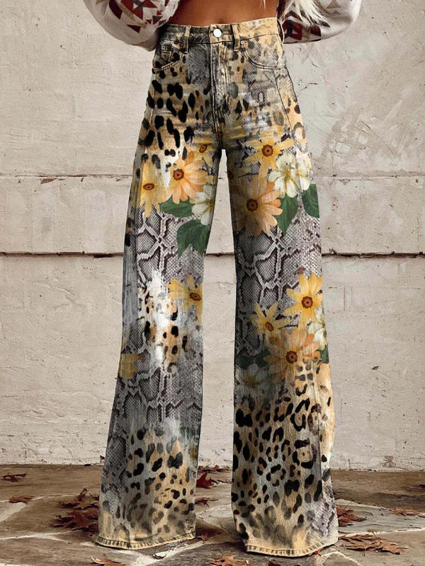 European And American Womens Flared Pure Cotton Jeans