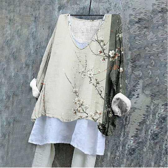 3D Digital Print Women's Crew Neck Fashionable Long Sleeve