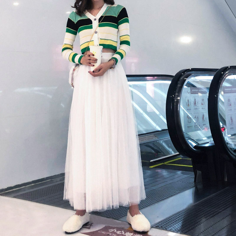 Women's Fashion High Waist Skinny And Slim A-line Puffy Skirt