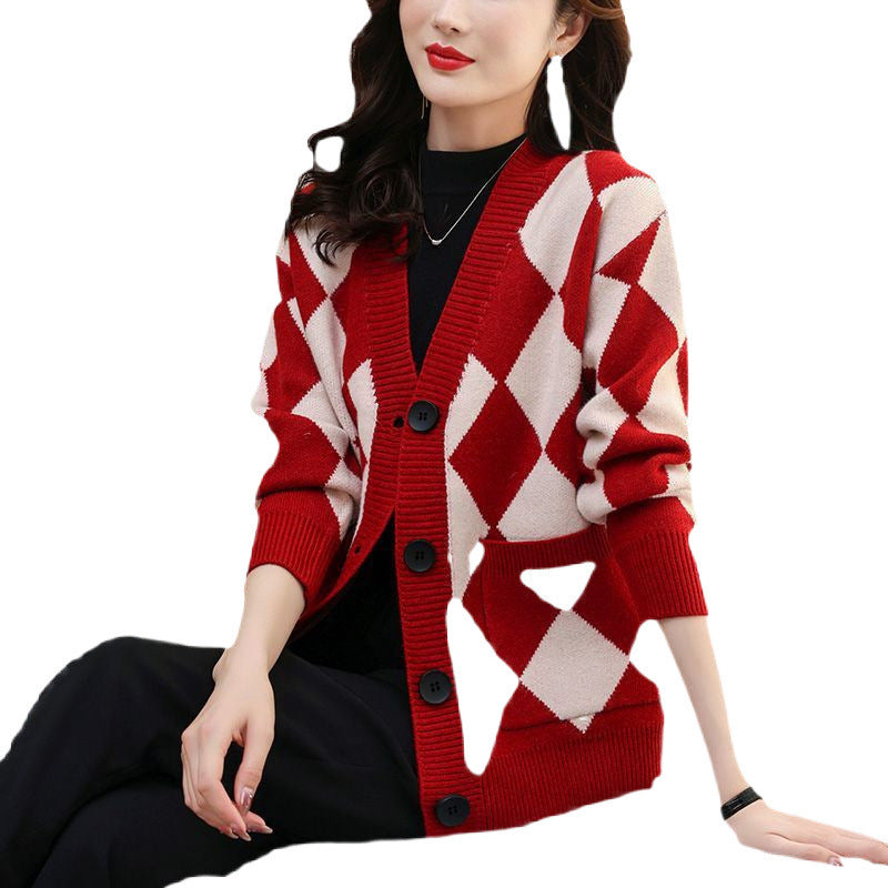 Western Style Small Shirt Slimming Youthful-looking Top Sweater Coat