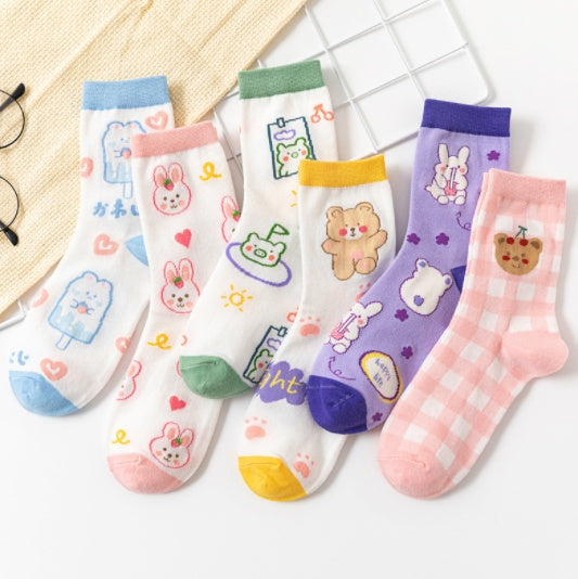 Gummy Bear Series Cotton Socks Women's Preppy Style