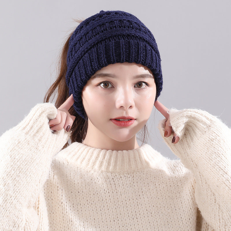 Winter New Warm Empty Top Knitted Woolen Hat