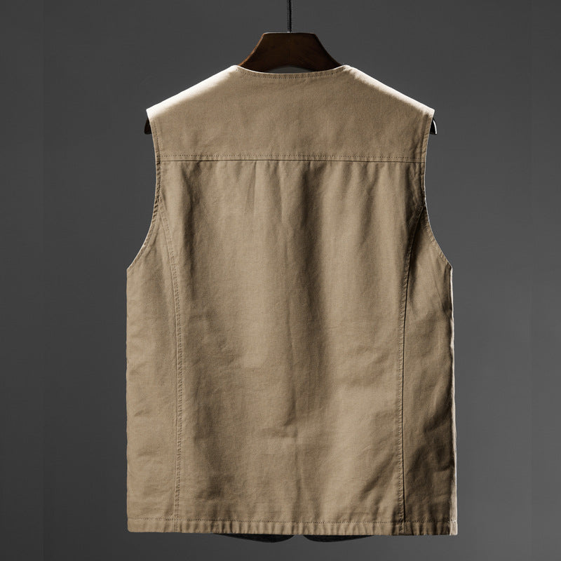 Pure Cotton V-neck Vest For Middle-aged And Elderly Casual