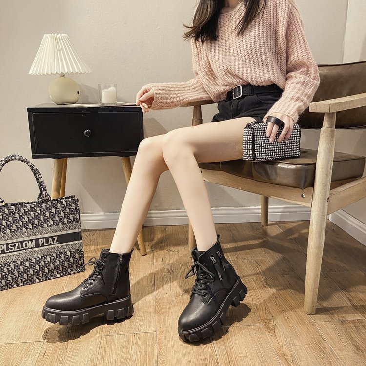 Zipper Trifle Inner Increased Motorcycle Short Boots