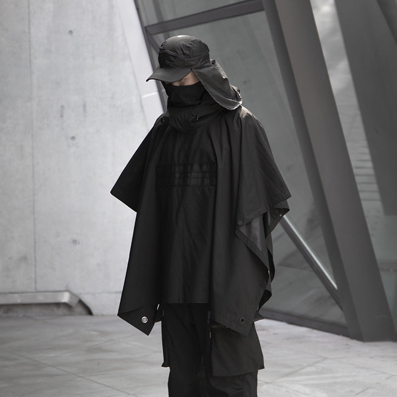 Cyberpunk Functional Cloak Dark Ninja Shawl Outdoor Rain And Snow Trench Coat