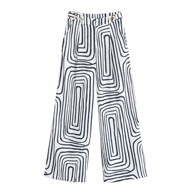 Summer Fashion Printed Geometric Women's Trousers