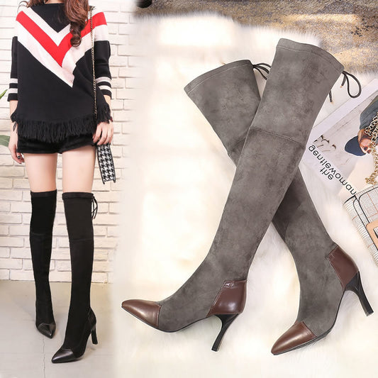 Autumn And Winter Women's Shoes Korean Style Over-the-knee Women's Boots