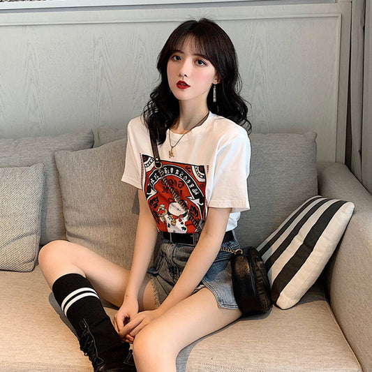 Loose Half-sleeved Design Niche Chic Sweet And Spicy Top