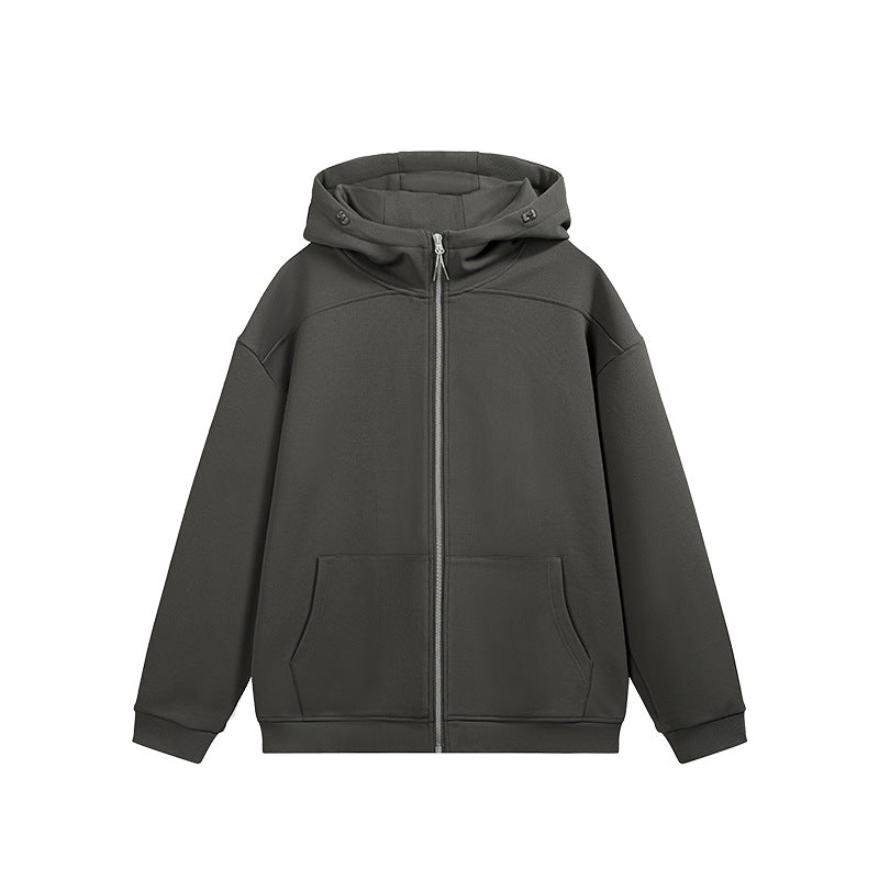 Smart Temperature Control Velvet Zipper Hooded Jacket