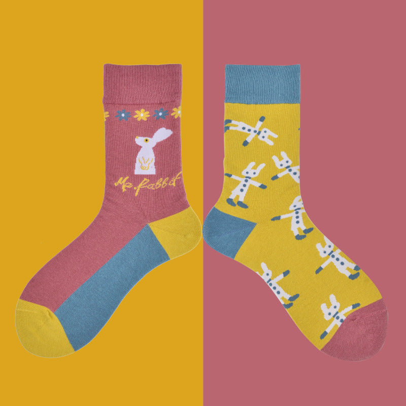 Medium Tube Mandarin Duck Feet Net Red Cotton Cartoon Tide Women Socks