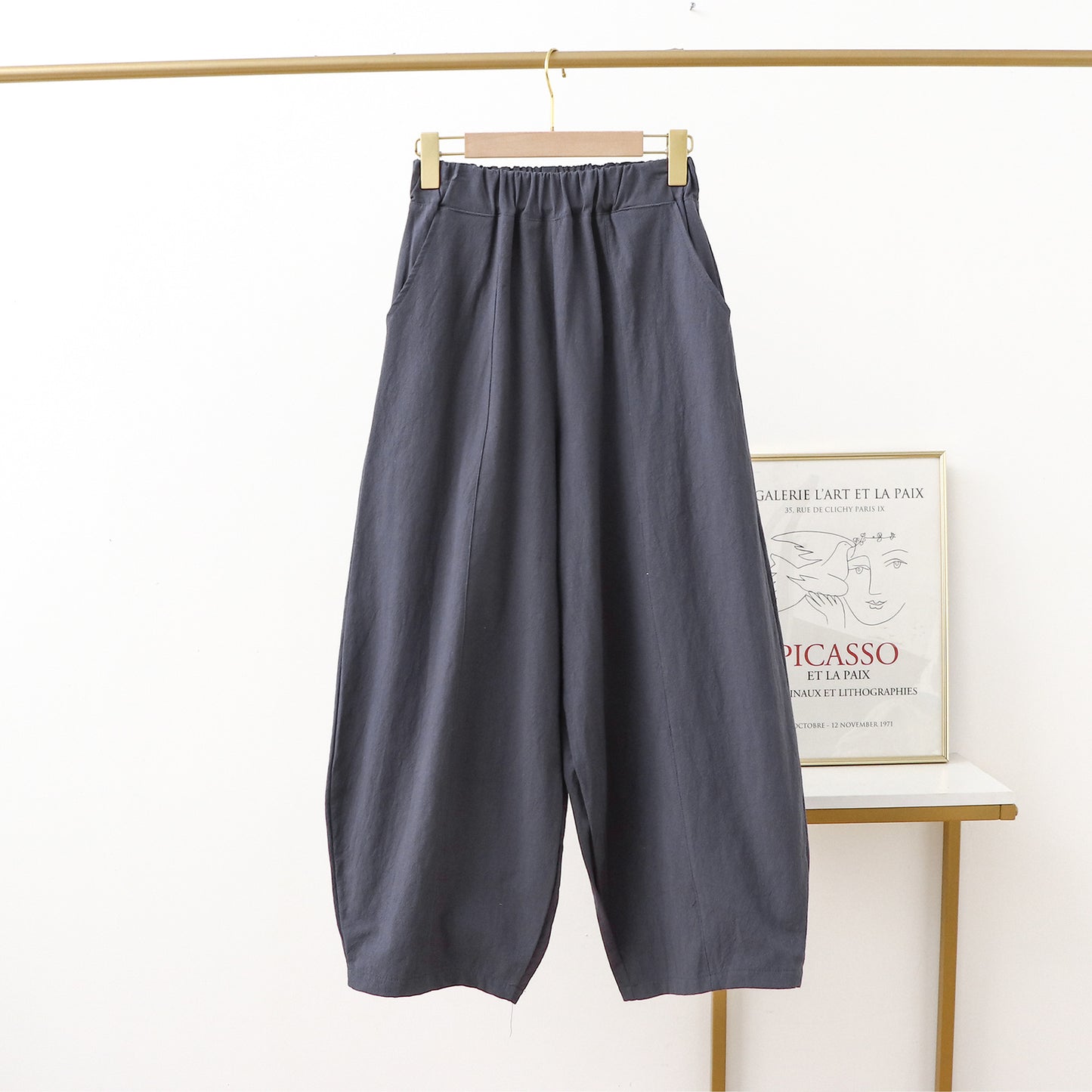 Women's Summer Thin Solid Color Linen Dungarees
