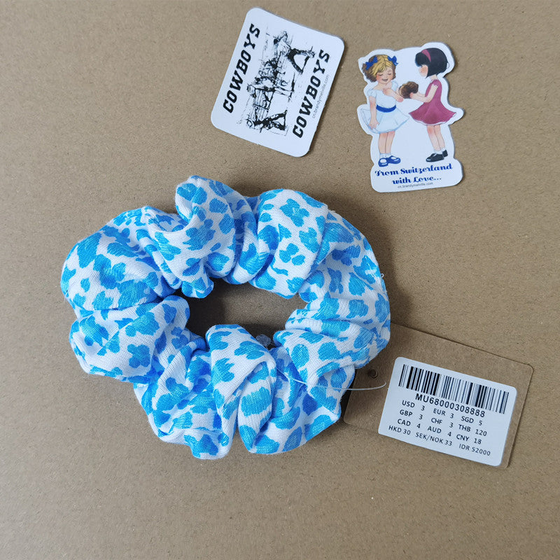 Plaid Print Large Intestine Ring Women's Hair Tie