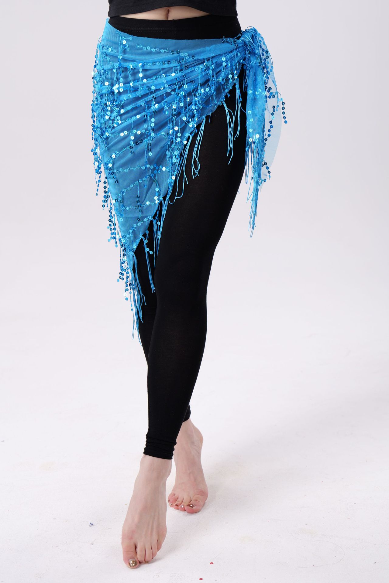 Belly Dance Sequins Tassel Triangle Waist Scarf