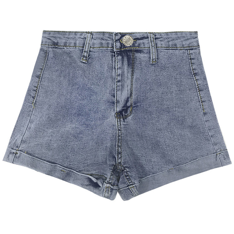 Women's All-match Hip Lift High Waist Slim Wide Leg Denim Shorts