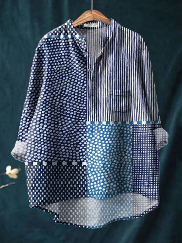 Women's Casual Loose Printed Round Neck Shirt